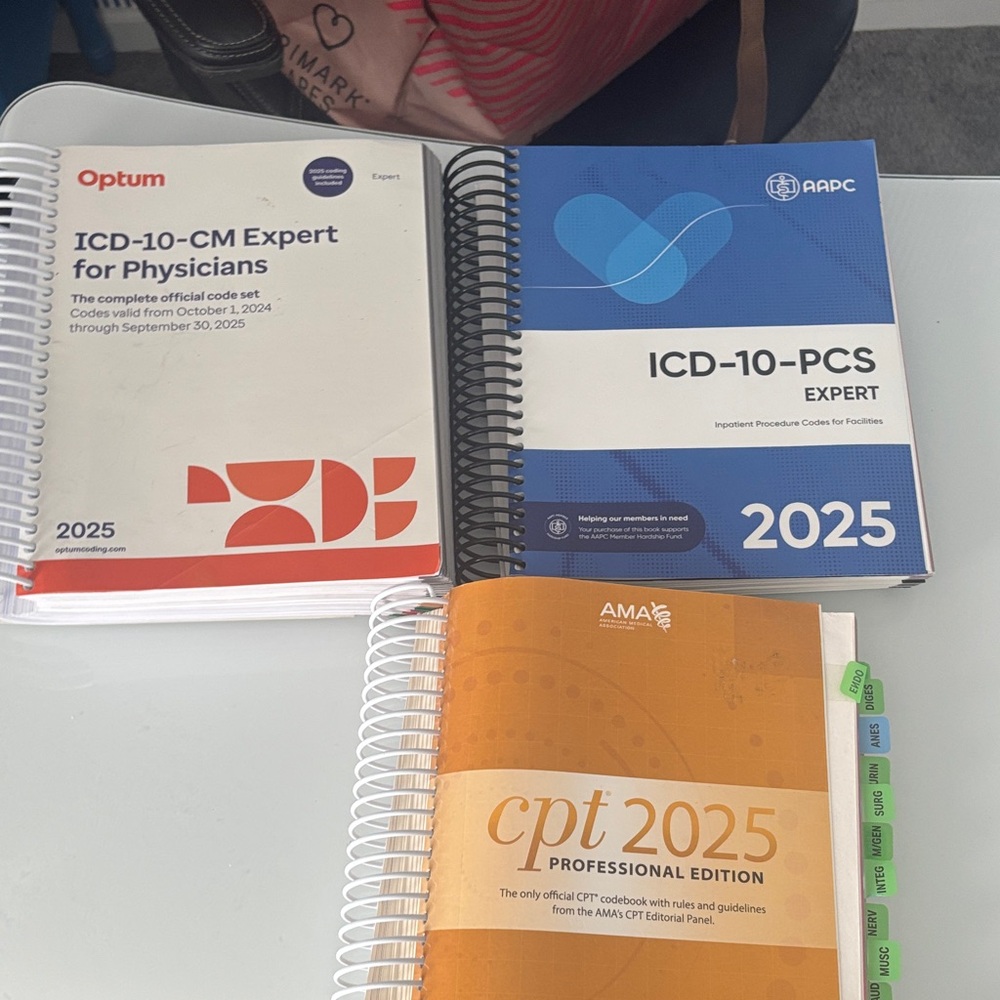 Medical Coding Books Set - ICD-10 & CPT 2025 (Blue, White, Orange)